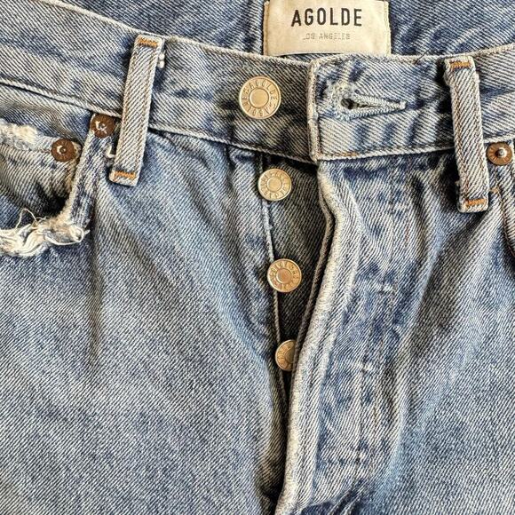 Agolde 90's Pinch Waist High Rise Jeans Organic Cotton Womens 24 Light Capsule - Picture 15 of 15